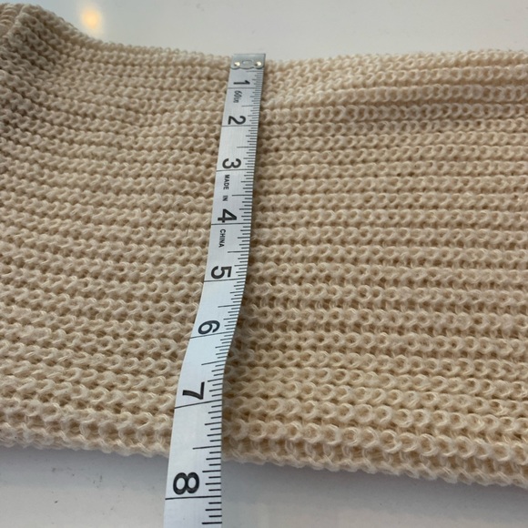 Shein Sweater Open Knit Tan Crop Top Size Large Balloon Sleeve Fashion Nova - Picture 6 of 12